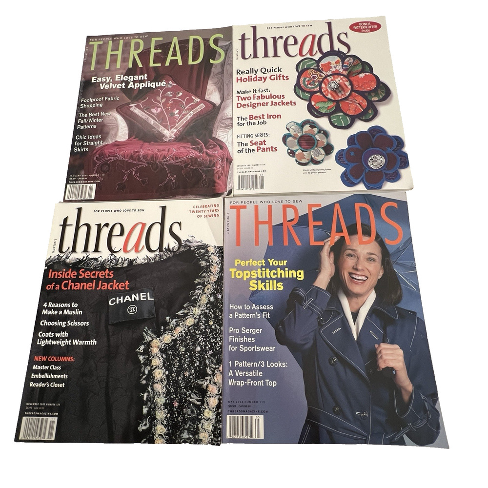 Threads Magazine' For People Who Love To Sew' Tailoring Quilting Fashion Crafts